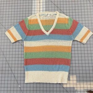 Vintage Stripe V-neck Top